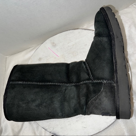 UGG Classic Tall II Boots Black Authentic Shearling Sheepskin Womens Size 7 - Picture 5 of 9